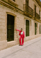 Pantalón satinado recto